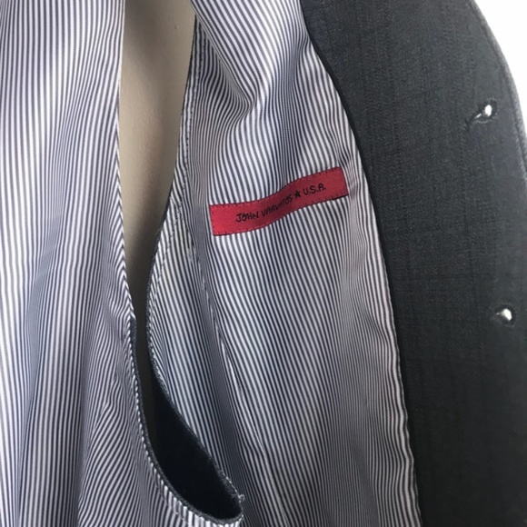 John Varvatos Gray Plaid Waistcoat Vest - Picture 2 of 7